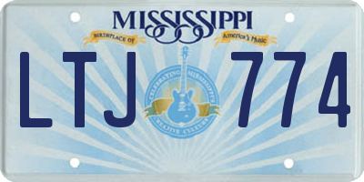 MS license plate LTJ774