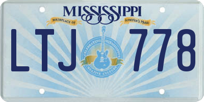 MS license plate LTJ778
