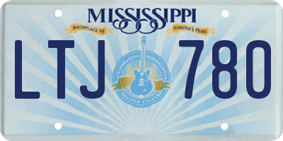 MS license plate LTJ780