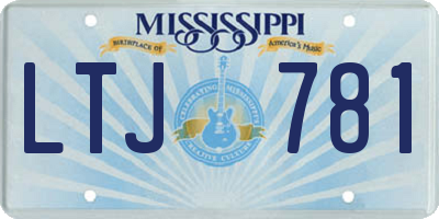 MS license plate LTJ781