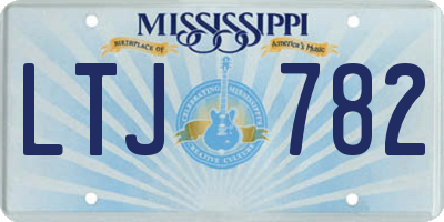 MS license plate LTJ782