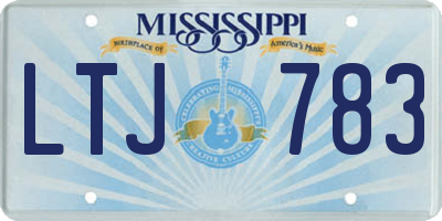 MS license plate LTJ783