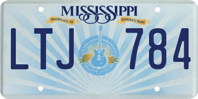 MS license plate LTJ784