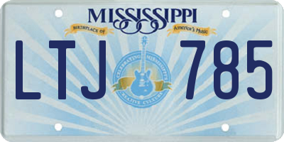 MS license plate LTJ785