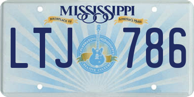 MS license plate LTJ786