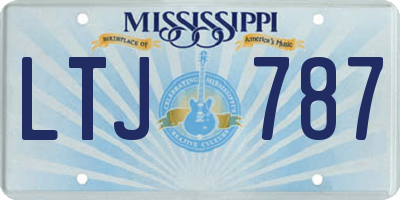 MS license plate LTJ787