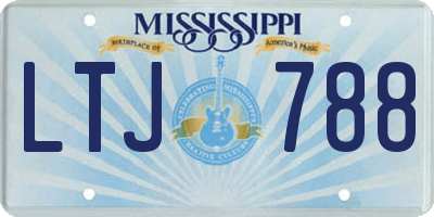 MS license plate LTJ788