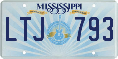 MS license plate LTJ793