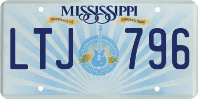 MS license plate LTJ796
