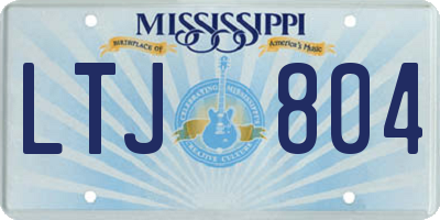 MS license plate LTJ804