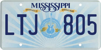 MS license plate LTJ805