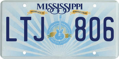 MS license plate LTJ806