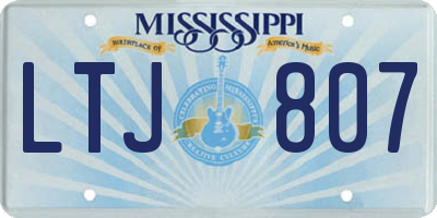 MS license plate LTJ807