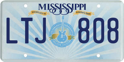 MS license plate LTJ808
