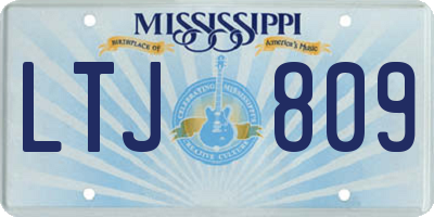 MS license plate LTJ809
