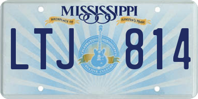 MS license plate LTJ814