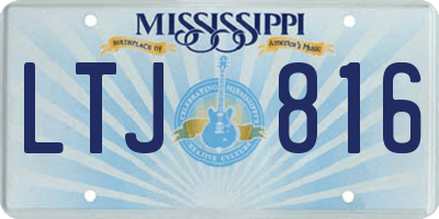 MS license plate LTJ816