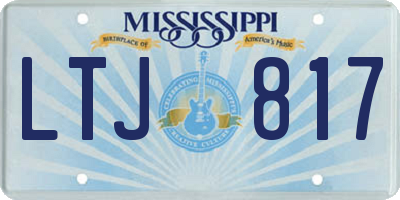 MS license plate LTJ817