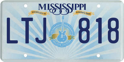 MS license plate LTJ818
