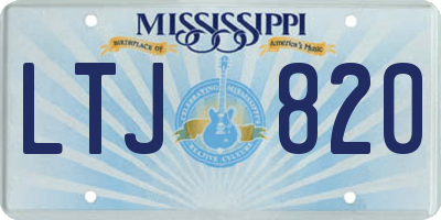 MS license plate LTJ820