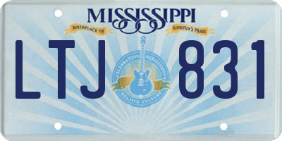 MS license plate LTJ831