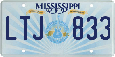 MS license plate LTJ833