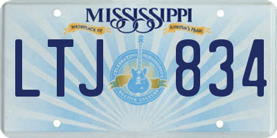 MS license plate LTJ834