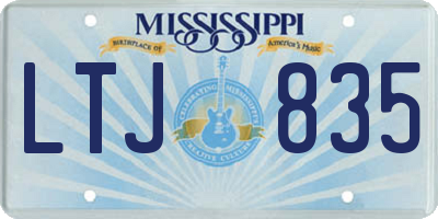 MS license plate LTJ835
