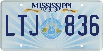 MS license plate LTJ836