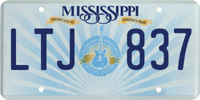 MS license plate LTJ837