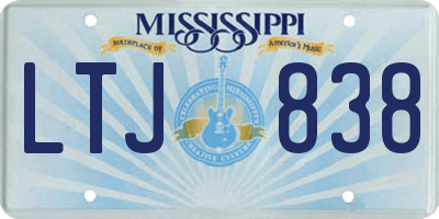 MS license plate LTJ838