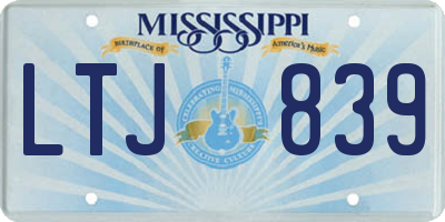MS license plate LTJ839