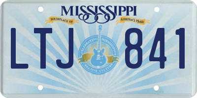 MS license plate LTJ841