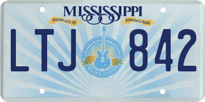 MS license plate LTJ842