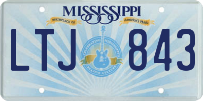 MS license plate LTJ843