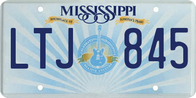 MS license plate LTJ845