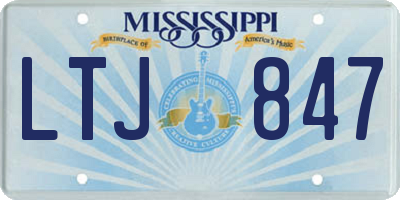 MS license plate LTJ847