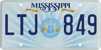 MS license plate LTJ849