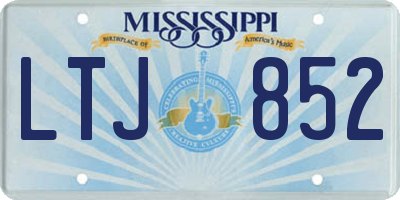 MS license plate LTJ852