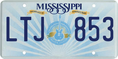 MS license plate LTJ853