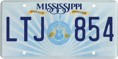 MS license plate LTJ854