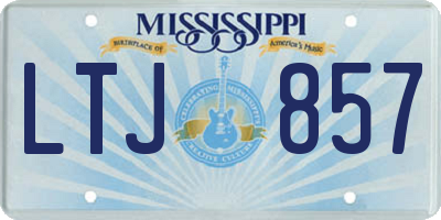 MS license plate LTJ857