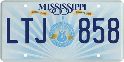 MS license plate LTJ858