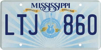 MS license plate LTJ860