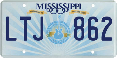 MS license plate LTJ862