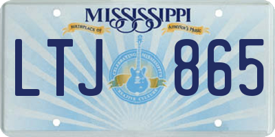 MS license plate LTJ865