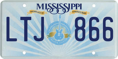 MS license plate LTJ866