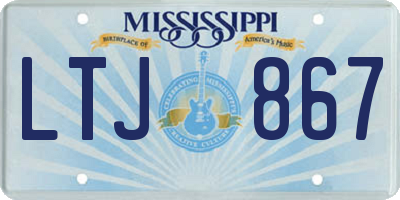 MS license plate LTJ867