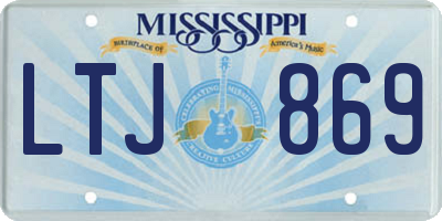 MS license plate LTJ869
