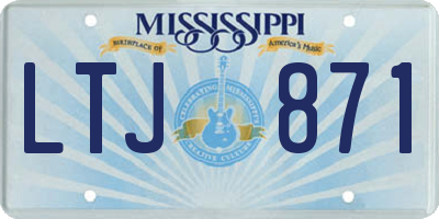 MS license plate LTJ871